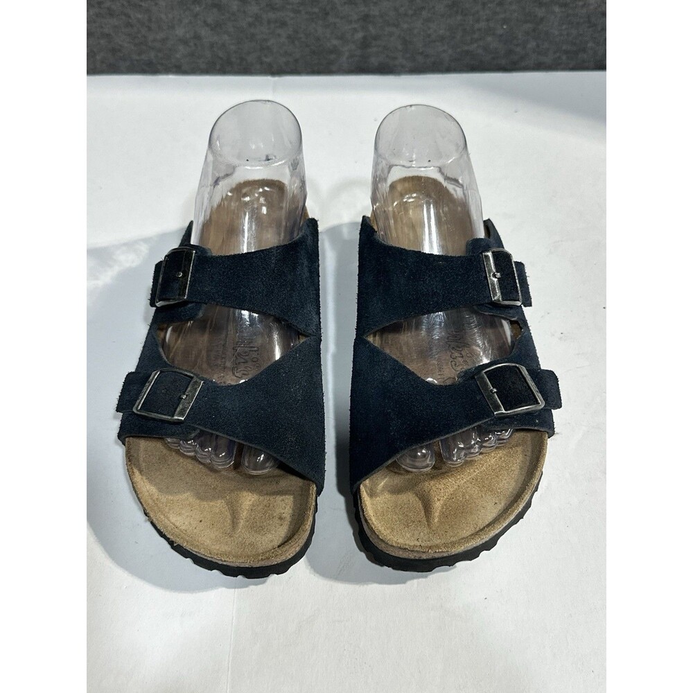 Birki’s Birkenstock Arizona Sandals Black Suede Buckles Women’s EU 39 US 8 N - Picture 4 of 10